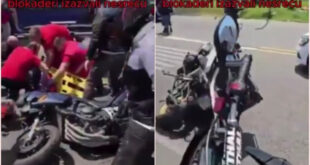 Haos na auto-putu ka Beogradu: Bahati blokaderi motorima izazvali jeziv udes, ljudi bežali u panici (VIDEO)