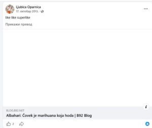 Blokaderka sa liste na društvenim mrežama otvoreno promoviše marihuanu: 