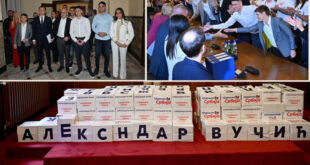 Predato tačno 224.557: Predstavnici liste "Aleksandar Vučić - Ujedinjena Srbija" predali listu kandidata i potpisa građana u RIK-u