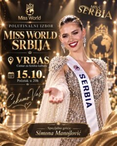 Vrbas domaćin polufinalnog izbora za Miss World Srbija 2027